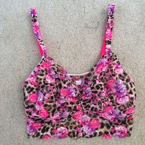 NWOT! no padding cheetah and flower bralette!